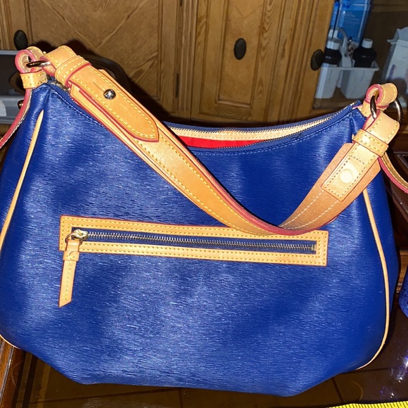 Dooney & Bourke Navy Blue Canvas Hobo - Picture 2 of 3